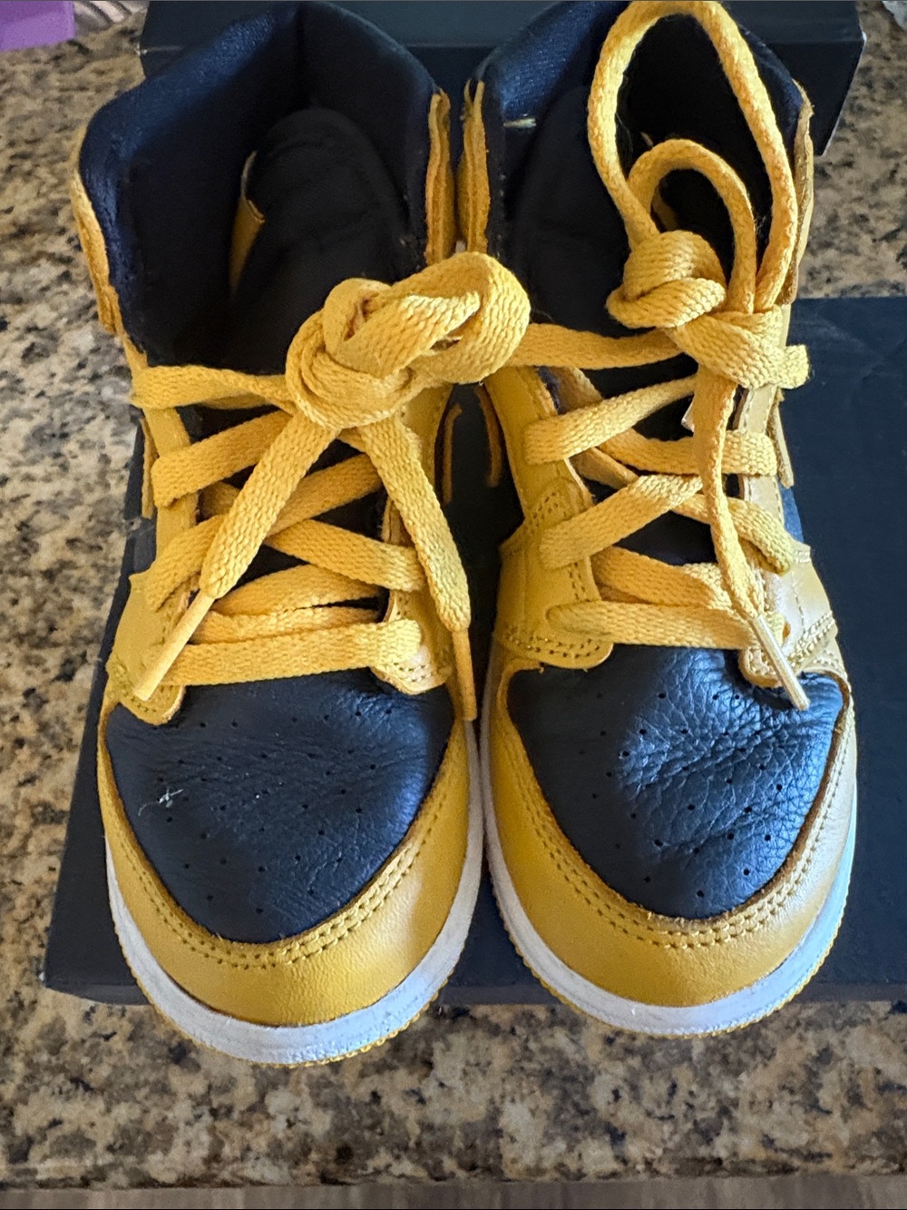 Nike Kids High-Top Sneakers in Yellow and Black